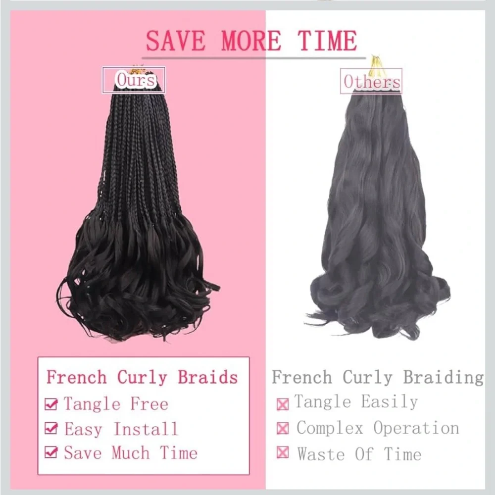 French Curl Goddess Crochet Box Pre Looped Braids / Extensions / Curly Ends #613